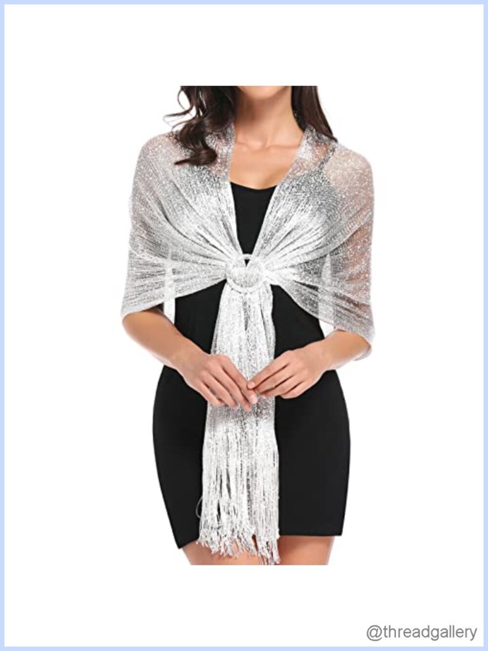 Metallic Shawl Wrap for Evening Party Wedding Formal Dress